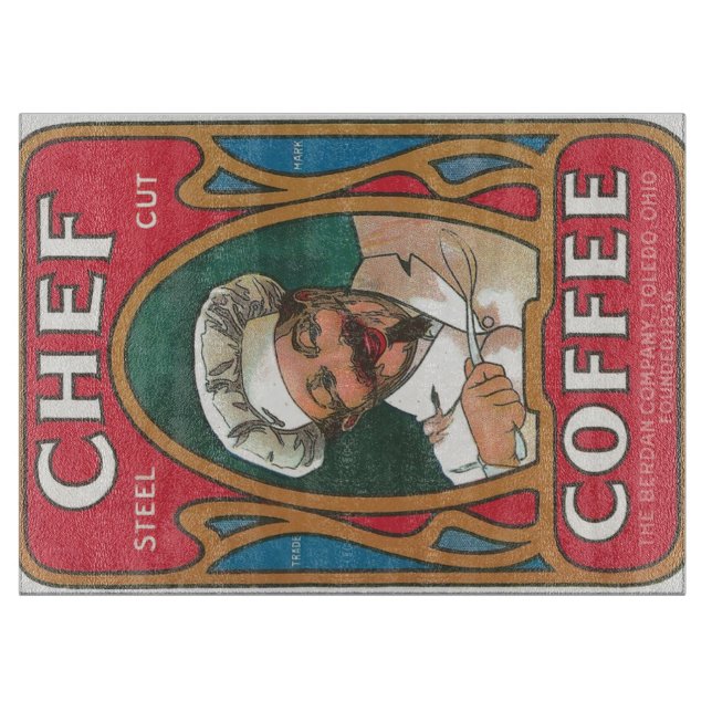 Koch Kaffee Vintage Jugendstil-Küche Schneidebrett (Vorderseite)