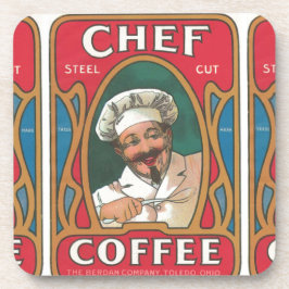 Koch Kaffee Vintage Jugendstil-Rot-Grün Getränkeuntersetzer