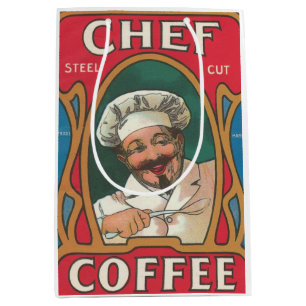 Koch Kaffeekunst Jugendstil Rot Weiß Vintag Mittlere Geschenktüte