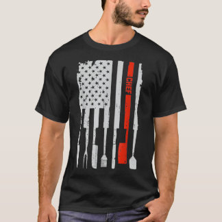 Koch Knife Cook Kulinarischer 4. Juli Amerikanisch T-Shirt