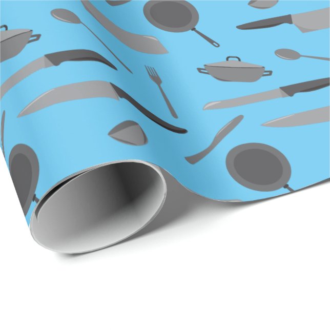 Koch Kochschule Abschluss Küchenmuster Geschenkpapier (Rolleneckpunkt)
