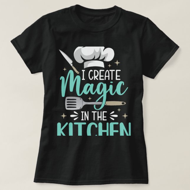 Koch Magic Kitchen Küchenchef Kochmütze Kulinarisc T-Shirt (Design vorne)