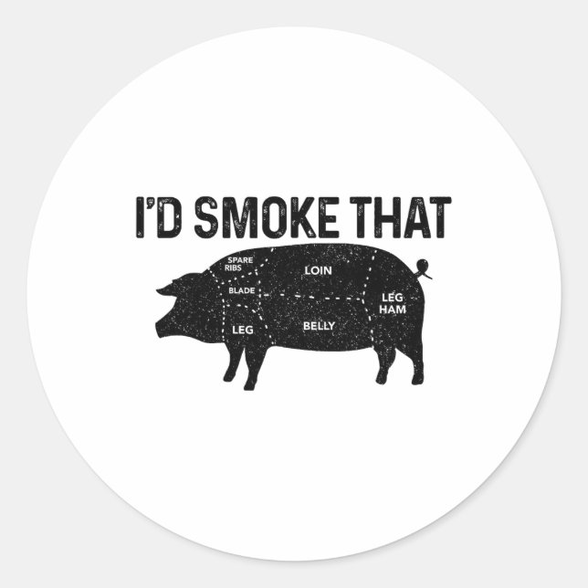Koch Metzger Grillen, dass ich das Schwein Schwein Runder Aufkleber (Vorderseite)