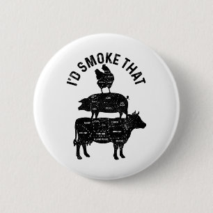 Koch Metzger Grillen ich rauchen, dass Schweinefle Button