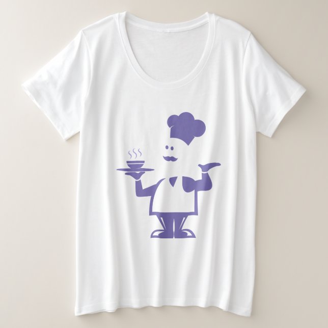 Koch mit einer Schüssel Suppe Große Größe T-Shirt (Design vorne)
