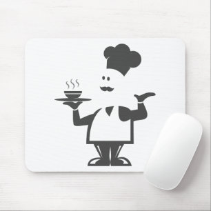 Koch mit einer Schüssel Suppe Mousepad