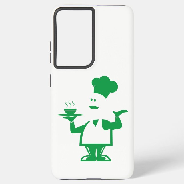 Koch mit einer Schüssel Suppe Samsung Galaxy Hülle (Rückseite)