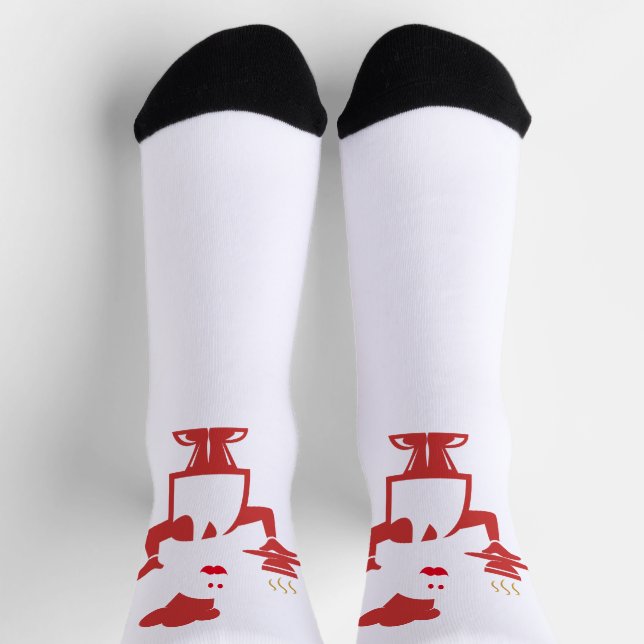 Koch mit einer Schüssel Suppe Socken (Oben)