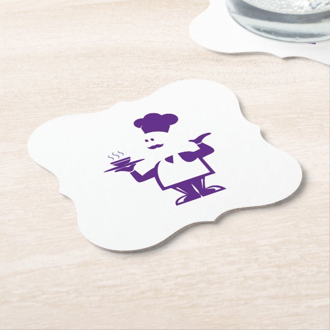 Koch mit einer Schüssel Suppe Untersetzer (angewinkelt)