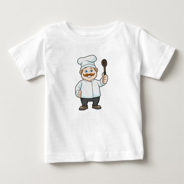 Koch mit Koch Hut & Soup Löffel Baby T-shirt (Vorderseite)