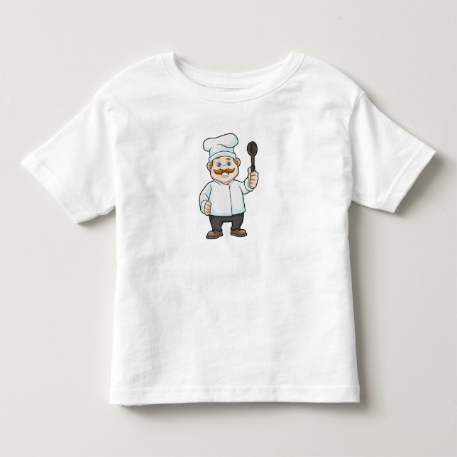 Koch mit Koch Hut & Soup Löffel Kleinkind T-shirt (Vorderseite)