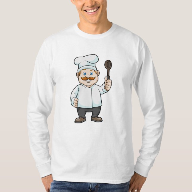 Koch mit Koch Hut & Soup Löffel T-Shirt (Vorderseite)