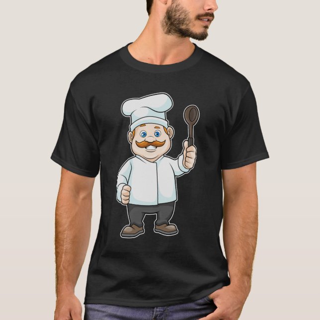 Koch mit Koch Hut & Soup Löffel T-Shirt (Vorderseite)