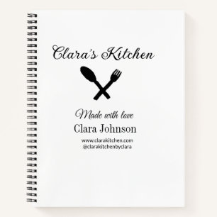 Koch mit Kochecke und Name des Restaurants Notizbuch