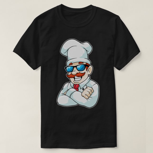 Koch mit Köchen, die eine Sonnenbrille witzig mach T-Shirt (Design vorne)