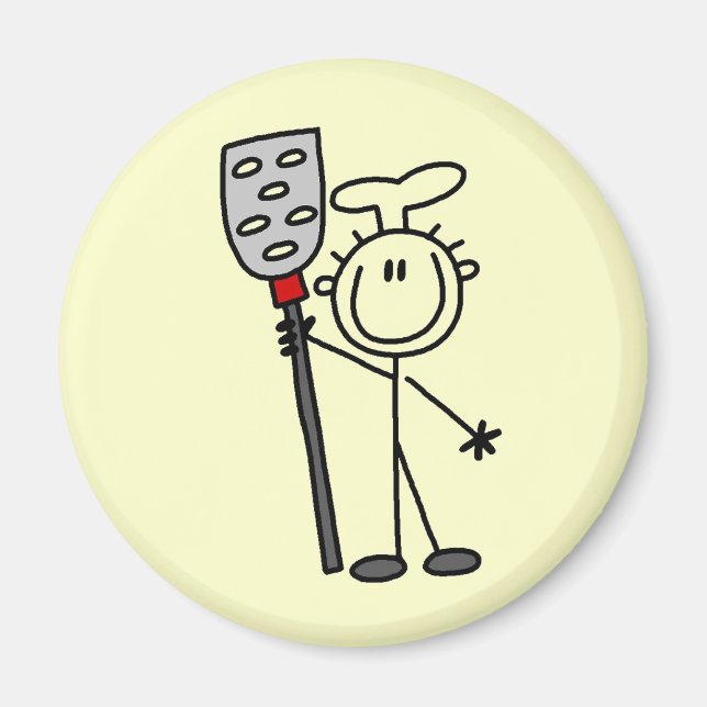Koch mit Pfanne Magnet (Vorne)