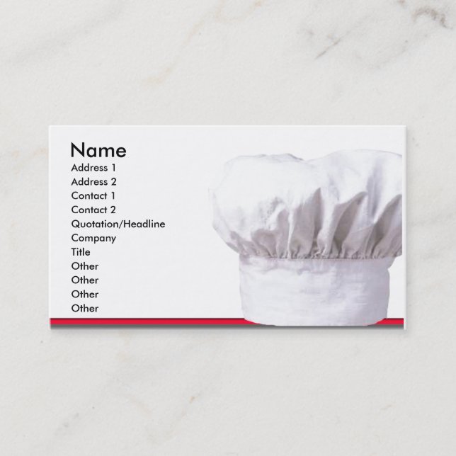 Koch mit Visitenkarte (Vorderseite)