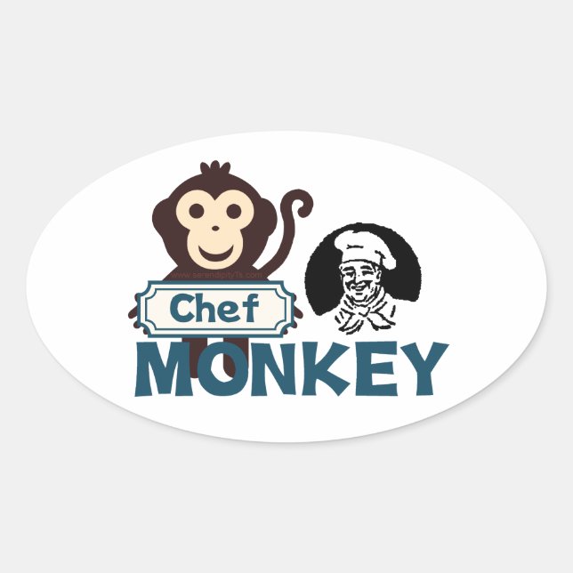 Koch Monkey Ovaler Aufkleber (Vorderseite)