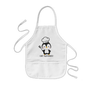 Koch Pinguin personalisieren Schürze von Kindern