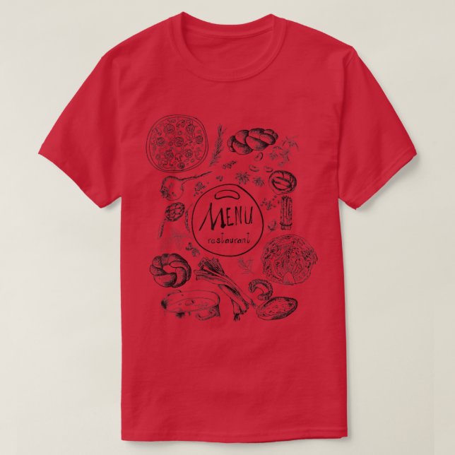 Koch, Pizza Outfit, Koch, Pizzabäcker, T - Shirt,  T-Shirt (Design vorne)