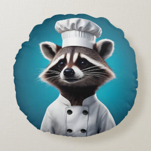 Koch Raccoon Rundes Kissen