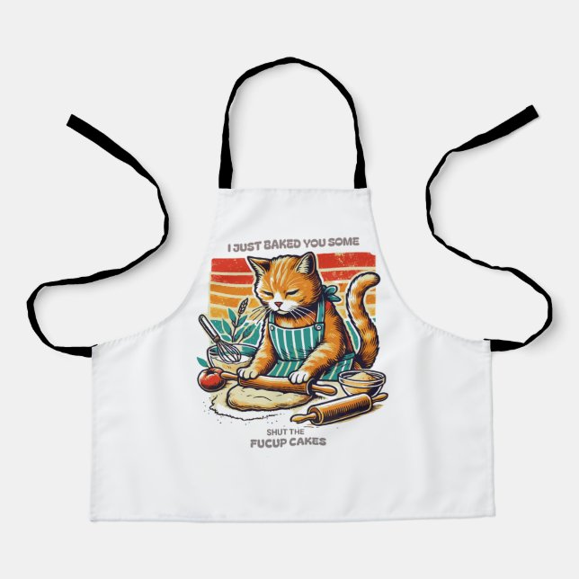 Koch Schürze mit Cat Baking Cup Cakes (Vorderseite)