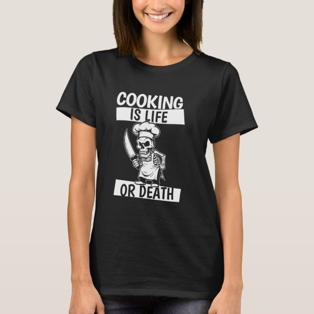 Koch Skeleton - Line Gastronomie Kulinarischer Koc T-Shirt (Vorderseite)