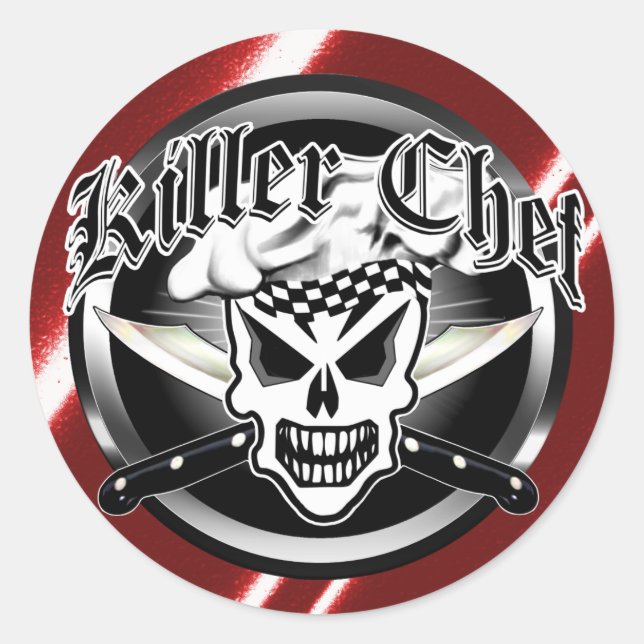 Koch Skull und Crossed Koch Knies 2 Runder Aufkleber (Vorderseite)