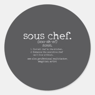 Koch Sous Chef Definition Spruch Lustiges Geschenk Runder Aufkleber