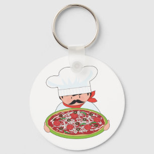 Koch und Pizza Schlüsselanhänger