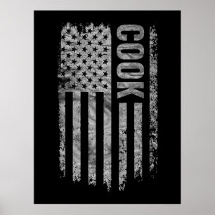 Koch USA-Flagge mit abgenutztem Design Poster
