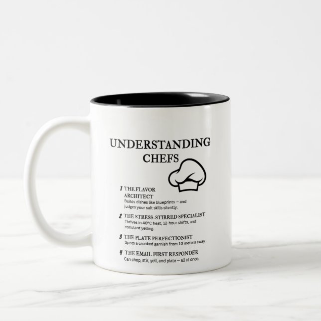 Koch verstehen zweifarbige tasse (Links)