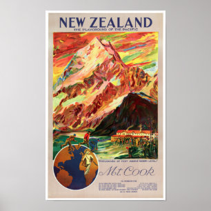 Koch-Vintages Reise-Plakat Neuseelands Mt. Poster