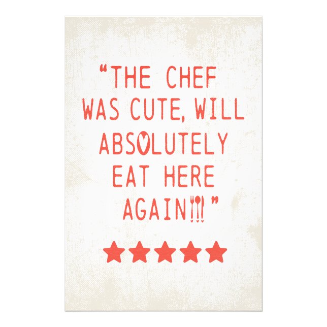 KOCH WAR NIEDLICH FUNNY KITCHEN 5 STAR REVIEWS FOTODRUCK (Vorne)