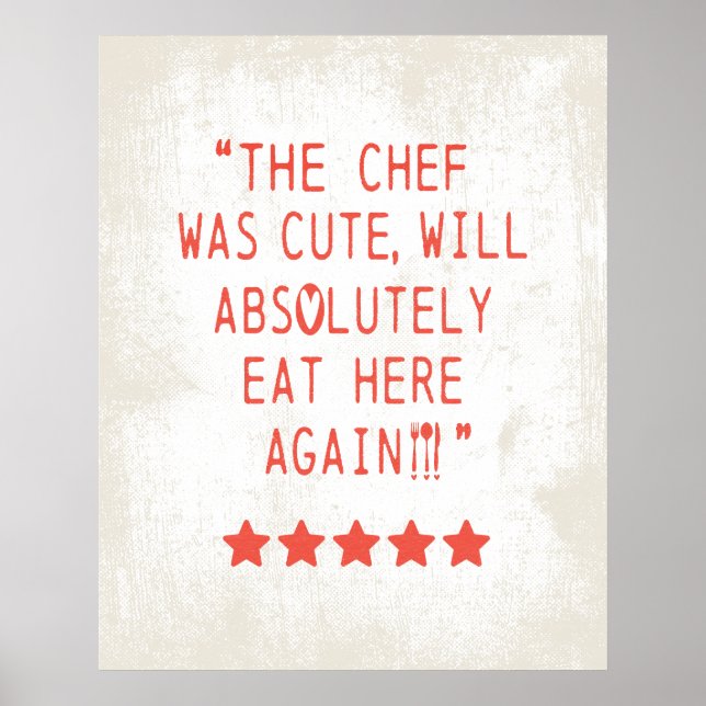 KOCH WAR NIEDLICH FUNNY KITCHEN 5 STAR REVIEWS POSTER (Vorne)