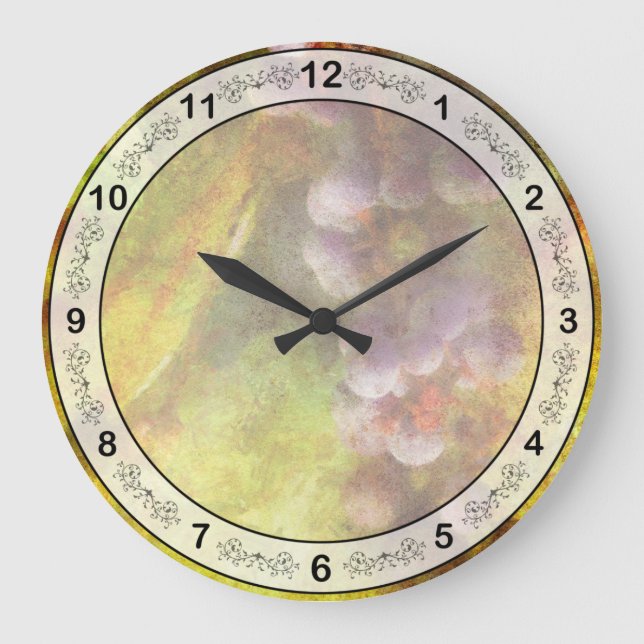 Koch - Wein - Weintrauben Große Wanduhr (Vorderseite)