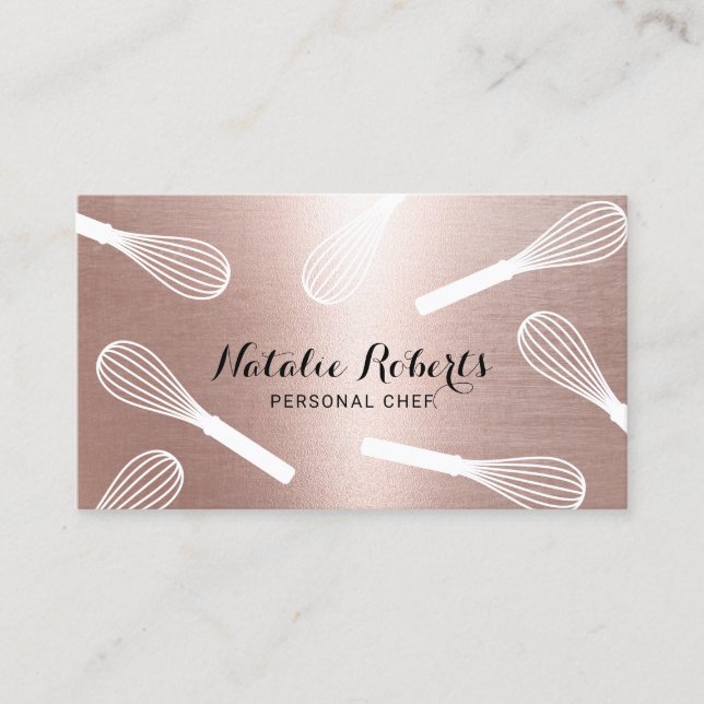 Koch Whisk Konditorei Rose Gold Visitenkarte (Vorderseite)