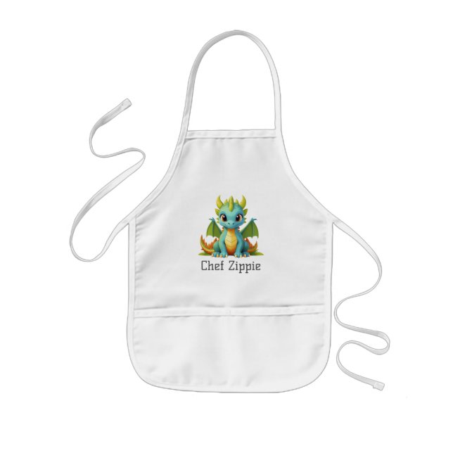 Koch Zippie Green Blue Baby Dragon Kinder Schürze (Vorne)