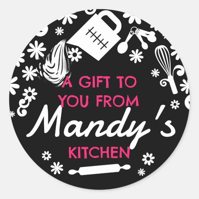 Koch zum Messen des Spritzgießkuchengebäcks Runder Aufkleber (Vorderseite)