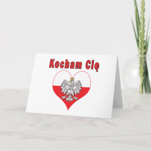 Kocham Cie Eagle Herz Feiertagskarte