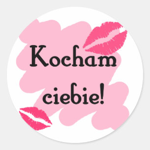 Kocham ciebie - Polnisch I Liebe Sie Runder Aufkleber