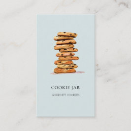Kochbäckerei Aquarell blaue Visitenkarte