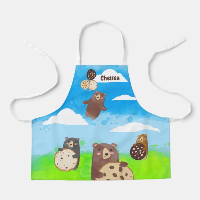 Kochballon-Flasche Bären Kinder Kochen Backen Schürze (Vorderseite)