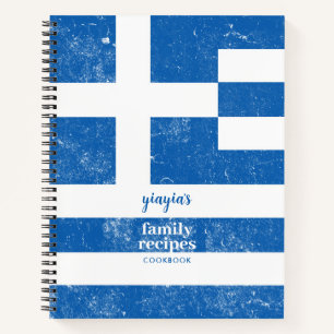 Kochbuch der traditionellen griechischen Flaggenfa Notizbuch