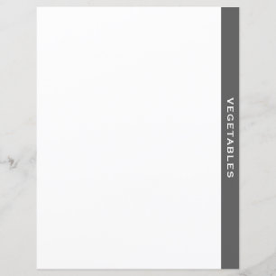 Kochbuch-Division Grau und Weiß Gemüse