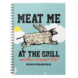 Kochbuch-Kochbuch-Notebook mit Flying Cow-Grill Notizblock