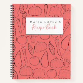 Kochbuch mit personalisiertem Gemüse Notizbuch