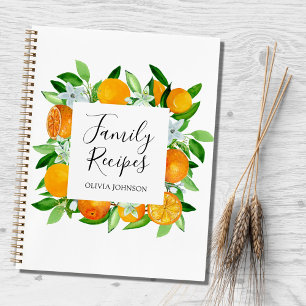 Kochbuch mit Rezepten der Familie Orange Früchte u Notizbuch
