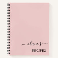 Kochbuch Rezept Blush Pink Girly Monogram
