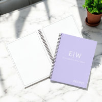Kochbuch Rezept Lavender Lila Girly Monogram